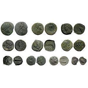 Sicily, lot of 10 AR and Æ coins, to be ... 