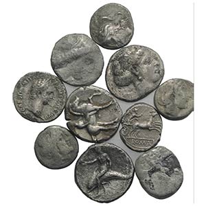 Lot of 10 AR Greek and Roman coins, to be ... 
