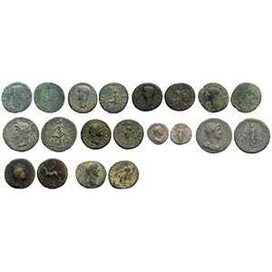 Lot of 10 Roman Imperial AR and Æ coins, ... 