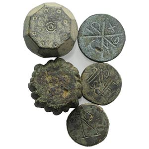 Lot of 5 Æ Byzantine and Medieval Weights. ... 