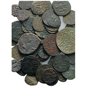 Lot of 65 Æ and BI Byzantine and Medieval ... 
