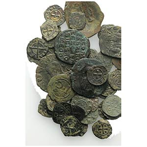 Lot of 47 Æ and BI Byzantine and Medieval ... 