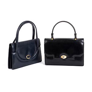 GUCCI TWO HAND BAGS60sTwo dark blue and ... 