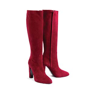 HERMÈS BURGUNDY SUEDE BOOTS2010A pair of of ... 