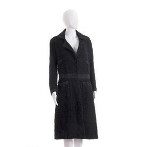 CHANEL COUTURE BLACK WOOL COATMid ... 