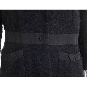 CHANEL COUTURE BLACK WOOL COATMid ... 