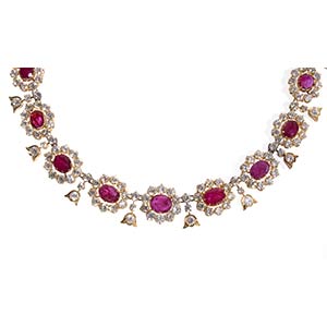 RUBY AND DIAMOND GOLD NECKLACE - ... 
