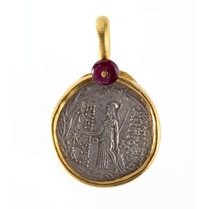 ANCIENT COIN AND GOLD PENDANT - BY ... 