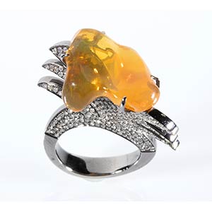 FIRE OPAL, DIAMOND AND GOLD ... 
