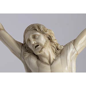 CARVED IVORY CRUCIFIX - FRENCH, ... 