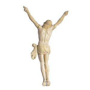 CARVED IVORY CRUCIFIX - FRENCH, ... 