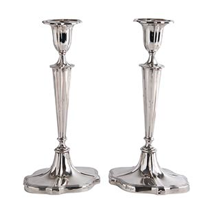 PAIR STERLING SILVER CANDLESTIKS (925‰), ... 