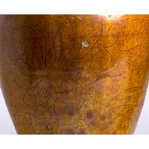 A PAIR OF AMBER-GLAZED INCISED ... 