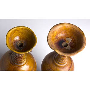 A PAIR OF AMBER-GLAZED INCISED ... 