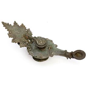 Roman Bronze Lamp With Vine-Leaf ... 