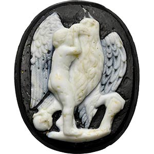 A large glass paste cameo. Female ... 