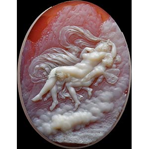 A fine, double-layer agate cameo. Zephyr and ... 