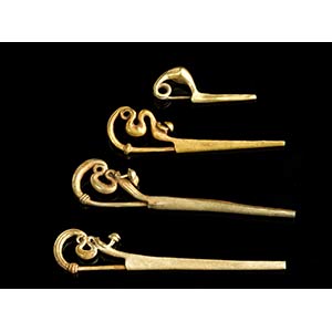 Group of four Etruscan Gold Fibulae7th ... 