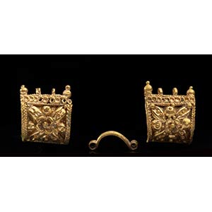 Pair of Etruscan Gold miniature Bauletto ... 