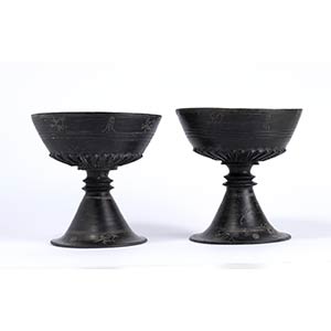 Couple of Etruscan Bucchero Chalices7th - ... 