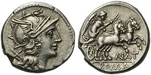 Pinarius Natta, Denarius, Rome, 155 BCAR (g ... 