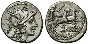 C. Maianus, Denarius, Rome, 153 BCAR (3,68; ... 