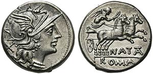 Pinarius Natta, Denarius, Rome, 149 BCAR (g ... 