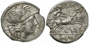 C. Valerius C.f. Flaccus, Denarius, Rome, ... 