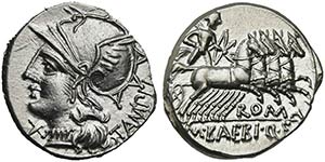 M. Baebius Q.f. Tampilus, Denarius, Rome, ... 