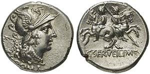 C. Servilius M.f., Denarius, Rome, 136 BCAR ... 