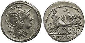 C. Fundanius, Denarius, Rome, 101 BCAR (g ... 
