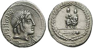 Mn. Fonteius C.f., Denarius, Rome, 85 BCAR ... 