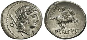 P. Crepusius, Denarius, Rome, 82 BCAR (g ... 