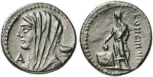 L. Cassius Longinus, Denarius, Rome, 63 BCAR ... 