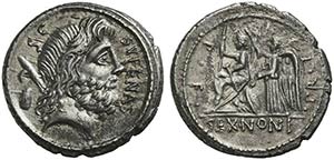 M. Nonius Sufenas, Denarius, Rome, 59 BCAR ... 