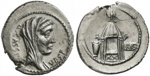 Q. Cassius Longinus, Denarius, Rome, 55 BCAR ... 