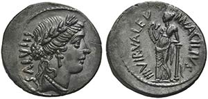 Mn. Acilius Glabrio, Denarius, Rome, 49 BCAR ... 