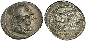 C. Considius Paetus, Denarius, Rome, 46 BCAR ... 