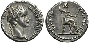 Tiberius (14-37), Denarius, Lugdunum, AD ... 