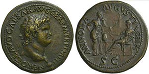 Nero (54-68), Sestertius, Lugdunum, ca. AD ... 
