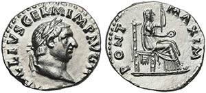 Vitellius (69), Denarius, Rome, April - ... 