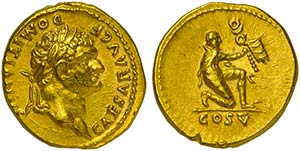Domitian, as Caesar, Aureus struck under ... 