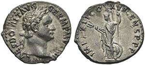 Domitian (81-96), Denarius, Rome, AD 92AR (g ... 