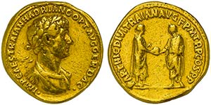 Hadrian (117-138), Aureus, Rome, AD 117AV (g ... 