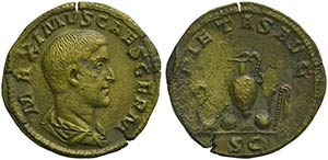 Maximus Caesar, Dupondius struck under ... 