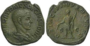 Herennius Etruscus, as Caesar, Sestertius ... 