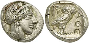 Attica, Athens, Tetradrachm, after 449 BCAR ... 