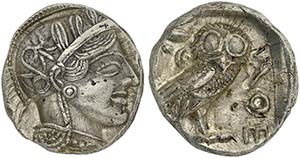 Attica, Athens, Tetradrachm, after 449 BCAR ... 