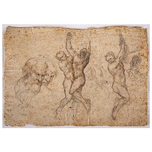 Scuola romana, XVII secoloStudio di nudi e ... 