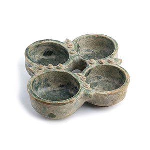 A GREEN-GLAZED FOUR-BOWLS CONTAINERIran, ... 